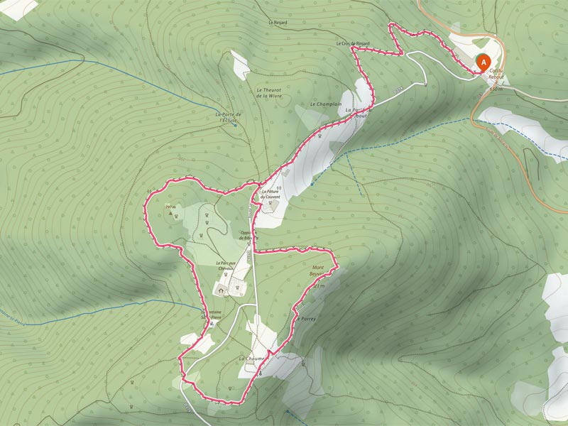 Plan du tour du remparts à Bibracte