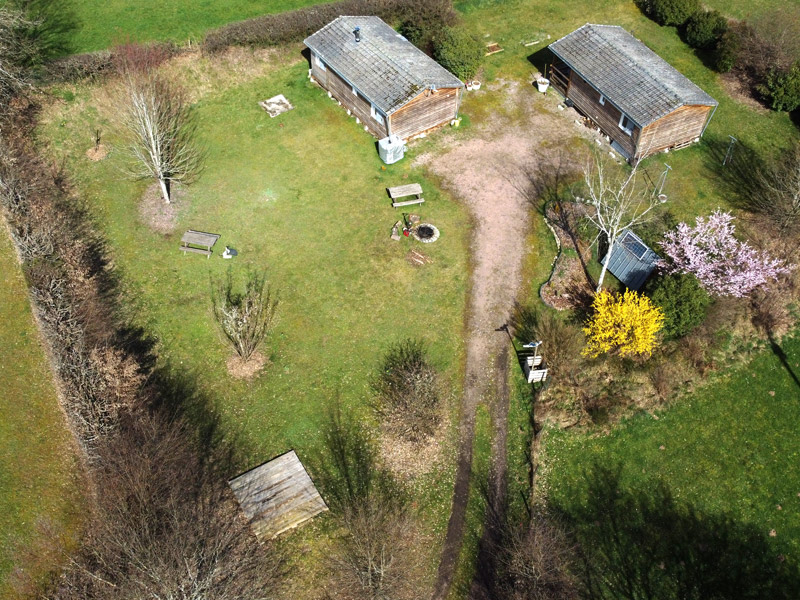 Vue du ciel chalets du Morvan